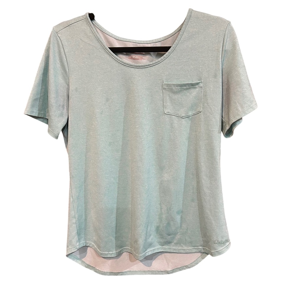 Cabela's Active T-Shirt Top with Pocket Shortβ Sleeve Casual Tee Medium